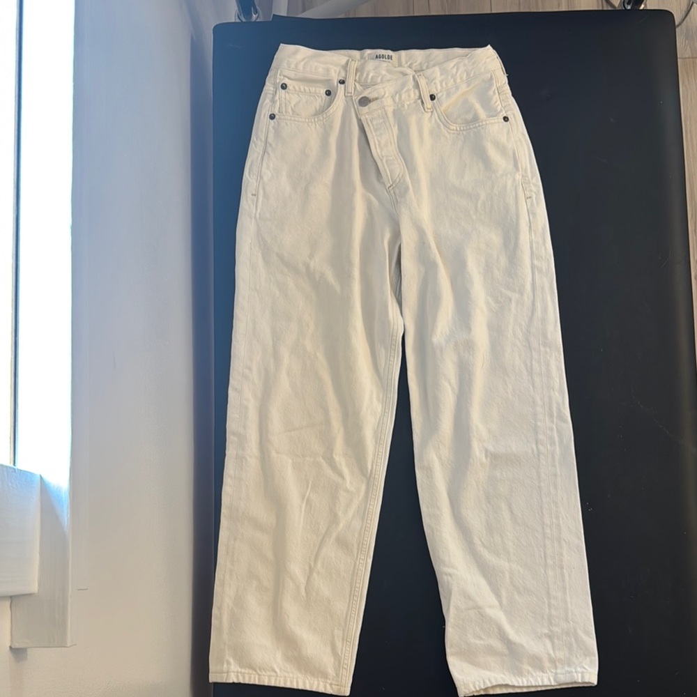 AGOLDE White Criss Cross Jeans. High Rise. Size 26. Excellent condition